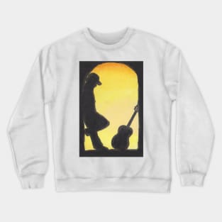 Man with His Guitar Crewneck Sweatshirt